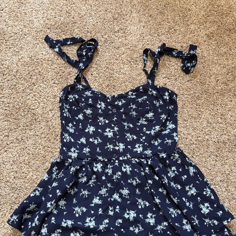 Navy Floral Dress